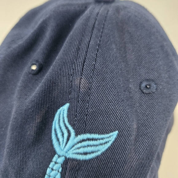 LIFE IS GOOD NAVY BLUE BASEBALL HAT CAP LIGHT BLUE MERMAID TAIL WOMEN OS COTTON - Picture 3 of 15